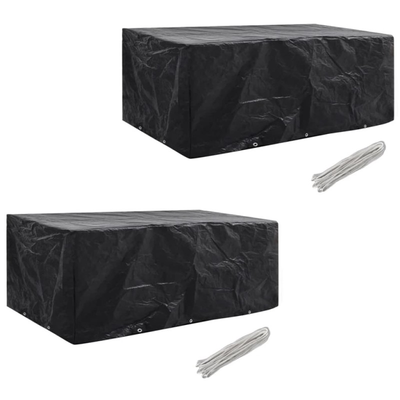 Housses de salon de jardin 2 pcs Rotin 10 œillets 229 x 113 cm 