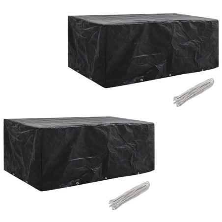 Housses de salon de jardin 2 pcs Rotin 10 œillets 229 x 113 cm 