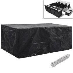 Housses de salon de jardin 2 pcs Rotin 10 œillets 229 x 113 cm 