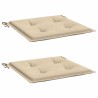 Coussins de chaise jardin lot de 2 beige 40x40x4cm tissu oxford 
