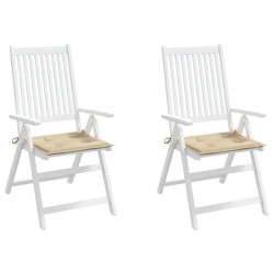 Coussins de chaise jardin lot de 2 beige 40x40x4cm tissu oxford 