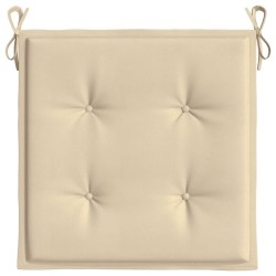 Coussins de chaise jardin lot de 2 beige 40x40x4cm tissu oxford 
