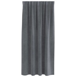 Rideaux occultants avec bande supérieure 2 pcs en velours gris clair 