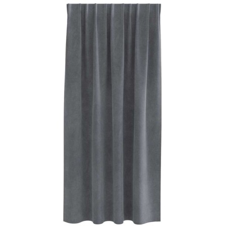 Rideaux occultants avec bande supérieure 2 pcs en velours gris clair 