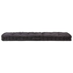 Coussin de plancher de palette Coton 120x40x7 cm Noir 