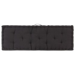 Coussin de plancher de palette Coton 120x40x7 cm Noir 