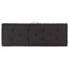 Coussin de plancher de palette Coton 120x40x7 cm Noir 