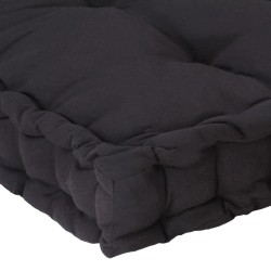 Coussin de plancher de palette Coton 120x40x7 cm Noir 