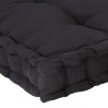 Coussin de plancher de palette Coton 120x40x7 cm Noir 