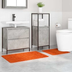 Set de 2 tapis de bain Orange Polypropylène Antidérapant 