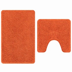 Set de 2 tapis de bain Orange Polypropylène Antidérapant 