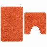 Set de 2 tapis de bain Orange Polypropylène Antidérapant 