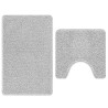 Set de 2 tapis de bain Gris Polypropylène Antidérapant 