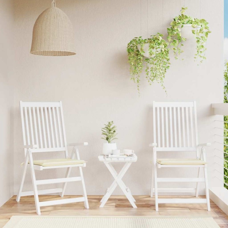 Coussins de chaise jardin lot de 2 crème 40x40x4cm tissu oxford 