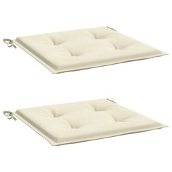 Coussins de chaise jardin lot de 2 crème 40x40x4cm tissu oxford 