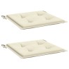 Coussins de chaise jardin lot de 2 crème 40x40x4cm tissu oxford 