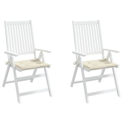Coussins de chaise jardin lot de 2 crème 40x40x4cm tissu oxford 