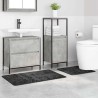 Set de 2 tapis de bain gris foncé en polypropylène antidérapants 