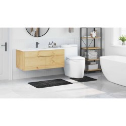 Set de 2 tapis de bain gris foncé en polypropylène antidérapants 