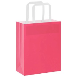 Sacs en papier 250 pcs avec poignées rose 18x8x22 cm 