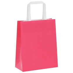 Sacs en papier 250 pcs avec poignées rose 18x8x22 cm 