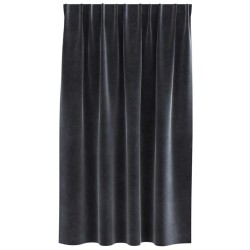 Rideaux Blackout avec bande supérieure 2 pcs Velours gris foncé 