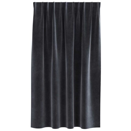 Rideaux Blackout avec bande supérieure 2 pcs Velours gris foncé 