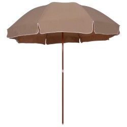 Parasol de jardin avec mât en acier 300 cm Taupe 