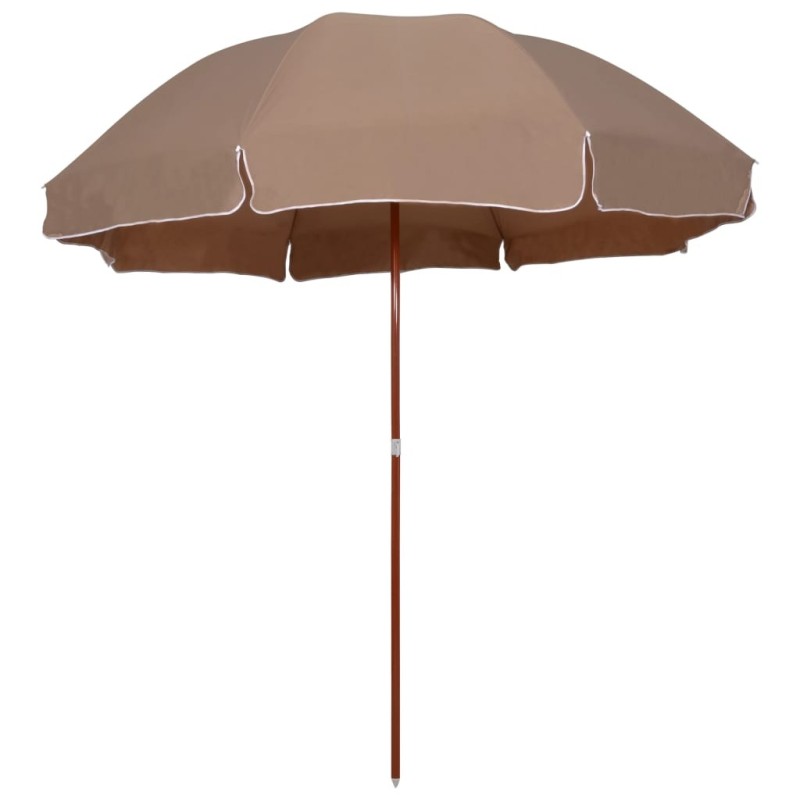 Parasol de jardin avec mât en acier 300 cm Taupe 