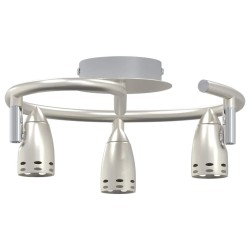 Projecteur de plafond 3 voies réglables nickel mat GU10 