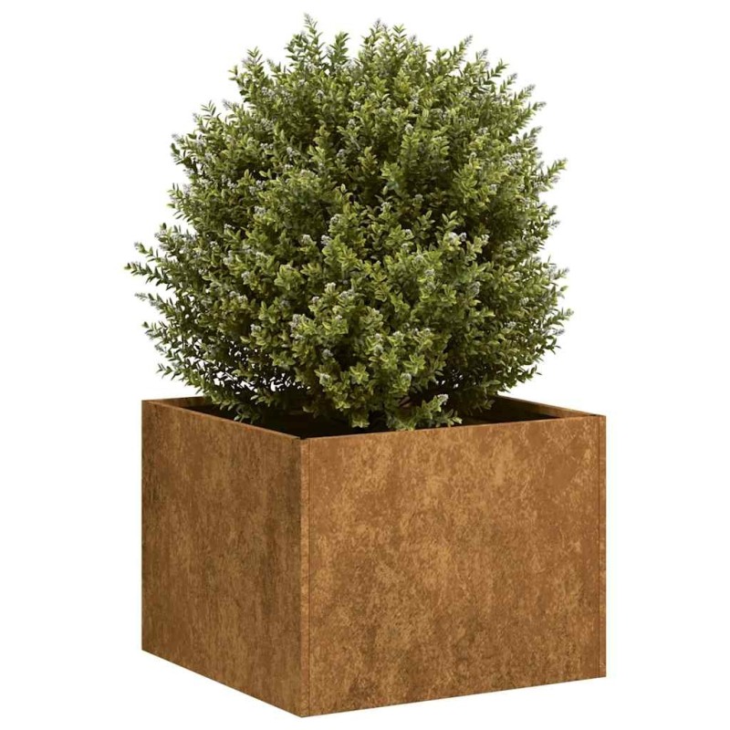 Jardinière rouillé 40x40x30 cm acier inoxydable 