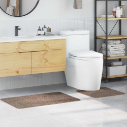 Set de 2 tapis de bain Marron Polypropylène Antidérapant 