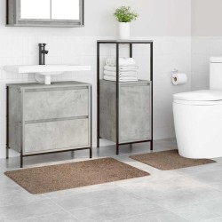 Set de 2 tapis de bain Marron Polypropylène Antidérapant 
