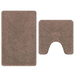 Set de 2 tapis de bain Marron Polypropylène Antidérapant 