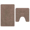 Set de 2 tapis de bain Marron Polypropylène Antidérapant 