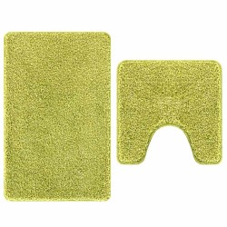 Set de 2 Tapis de Bain Vert en Polypropylène Antidérapant 