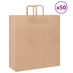 Sacs en papier 50 pcs avec poignées marron 45x17x48 cm 