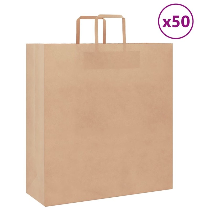 Sacs en papier 50 pcs avec poignées marron 45x17x48 cm 