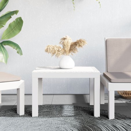 Table de jardin blanc 59x47x40 cm PP 