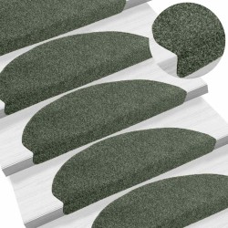 Tapis d'escalier autocollants 5 pièces 65 x 21 x 4 cm Vert Demi-rond Grand 
