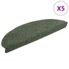 Tapis d'escalier autocollants 5 pièces 65 x 21 x 4 cm Vert Demi-rond Grand 