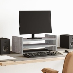 Support de moniteur sonoma gris 50x27x20 cm bois d'ingénierie 