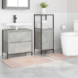 Set de 2 Tapis de Bain Crème en Polypropylène Antidérapant 
