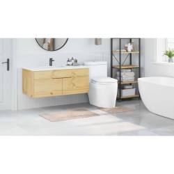 Set de 2 Tapis de Bain Crème en Polypropylène Antidérapant 