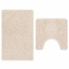 Set de 2 Tapis de Bain Crème en Polypropylène Antidérapant 