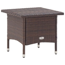 Table à thé Marron 50x50x47 cm Résine tressée 