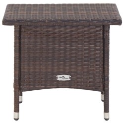 Table à thé Marron 50x50x47 cm Résine tressée 