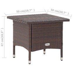 Table à thé Marron 50x50x47 cm Résine tressée 