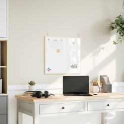 Tableau blanc magnétique avec cadre bois de pin massif 60x55 cm 