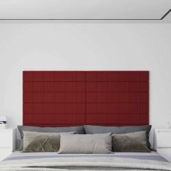 Panneaux muraux 12 pcs Rouge bordeaux 90x15 cm Tissu 1,62 m² 